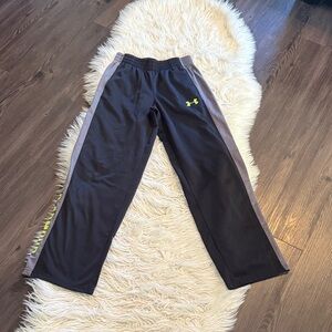 Under Armour Kids' Black and Gray Joggers with Yellow Logo